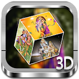 Radha Krishna 3D cube Live WP icon