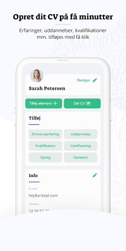 Android application Arbejd.com screenshort