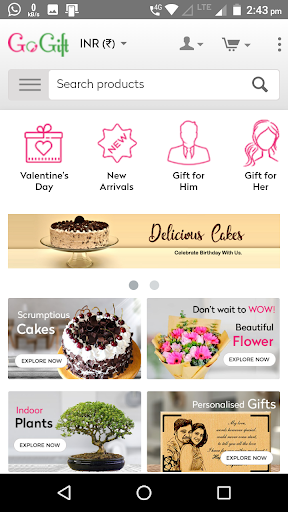 Android application GoGift - Gift Delivery India screenshort