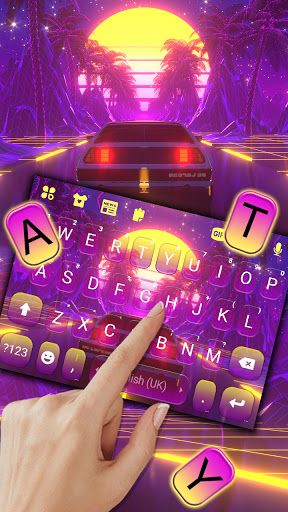 Neon Sunset Racing Keyboard Ba Screen 2