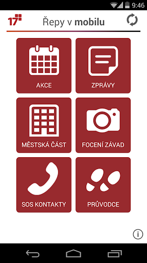 Android application Řepy v mobilu screenshort