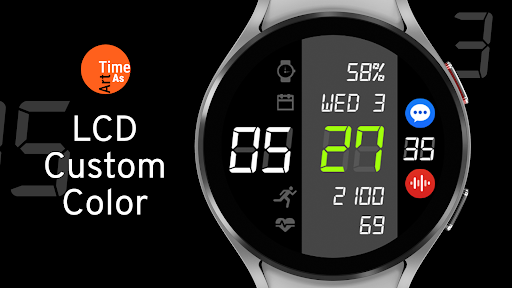 Android application LCD Custom Color Watch Face screenshort
