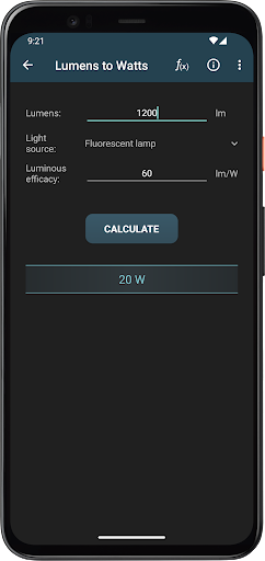 Lighting Calculations Screen 3