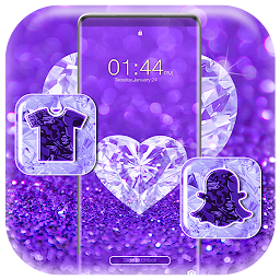 Image de l'icône Blue Diamond Glitter Theme