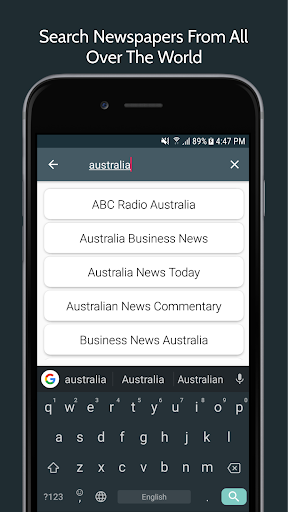 World Newspaper App Screen 3