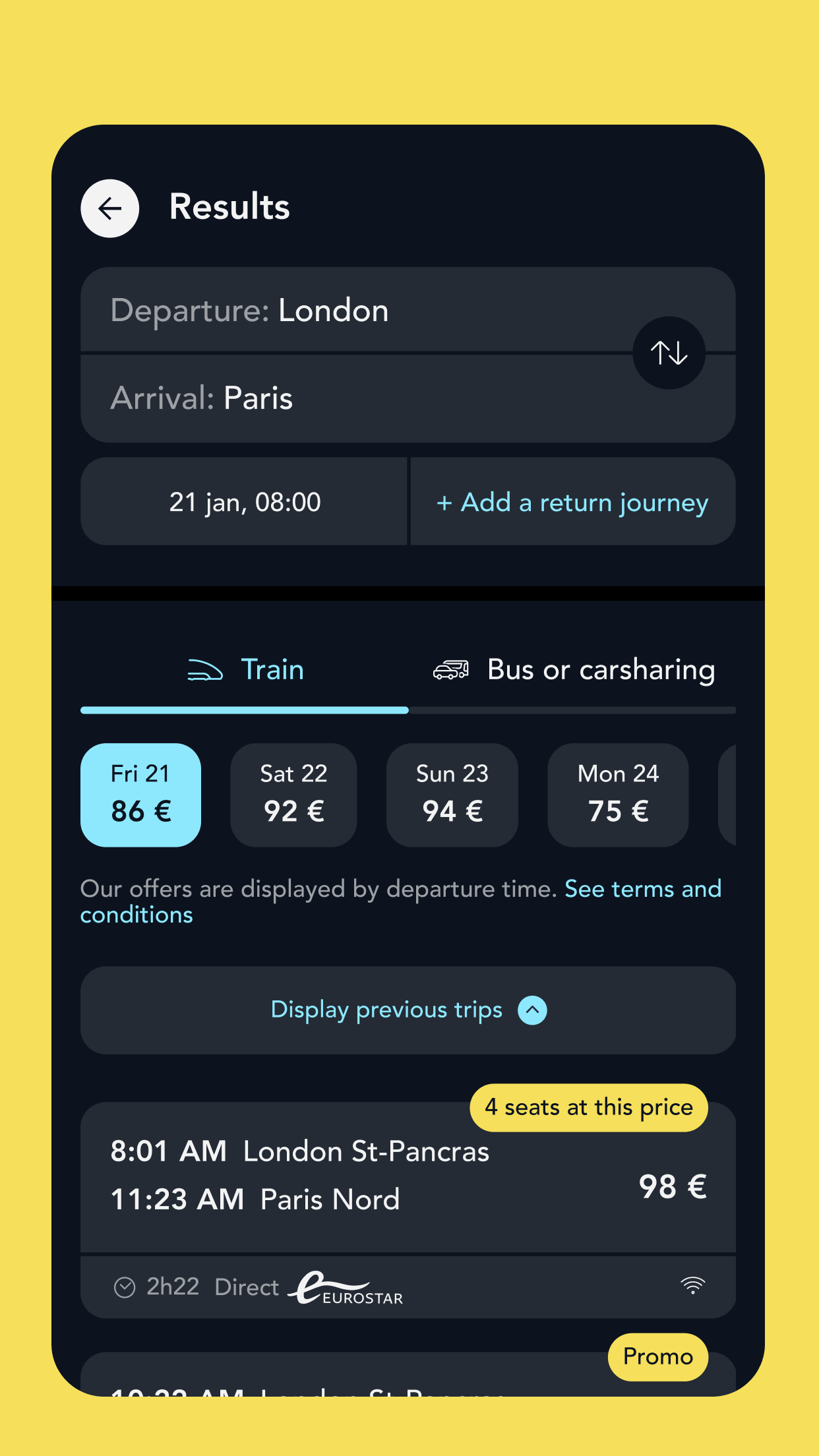 Android application SNCF Connect: Trains & trips screenshort