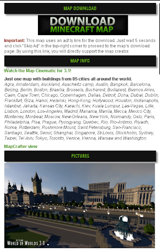 best City for MCPE Maps info. Big city.