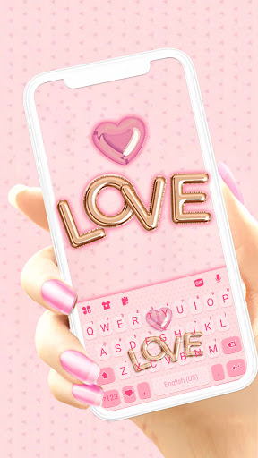 Android application Pink Love Balloons Keyboard Ba screenshort