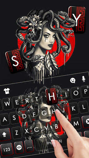 Black Red Medusa Keyboard Back Screen 2