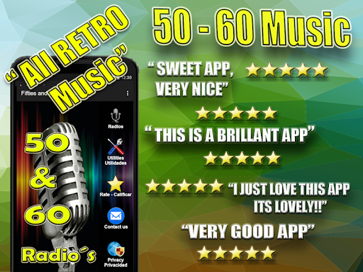 Android application 50 and 60 music, Jazz and Blue screenshort