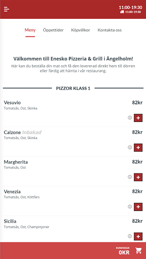Android application Enesko Pizza screenshort