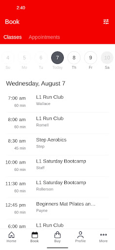 Screenshot of Level One Fitness