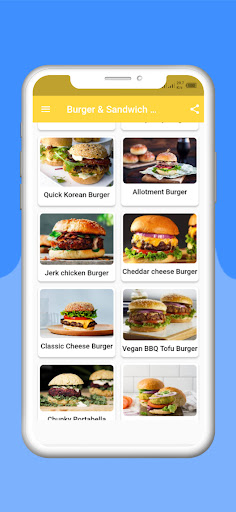 Screenshot of Burger recipes Offline