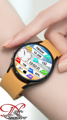 Android application [N-SPORT147] White Watch Face screenshort