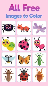 Insects Color by Number: Pixel
