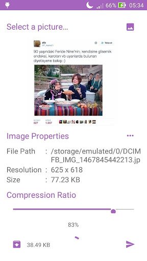 Android application Resim Sıkıştırma screenshort
