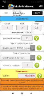 Building calculations Screenshot