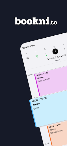 Android application Bookni.to - Rezervačný systém screenshort