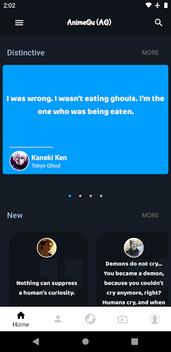 Android application Animequ : anime quotes screenshort