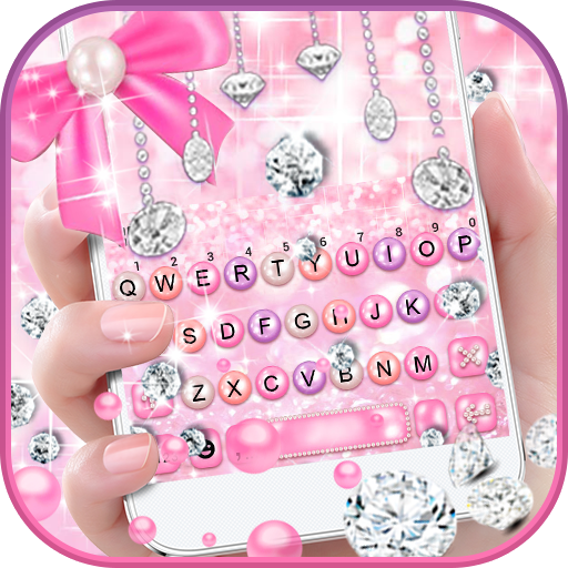 Girly Pink Pearl Keyboard Them  Icon