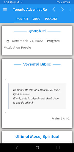 Android application Toronto Adventist RO screenshort