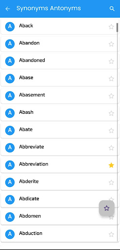 Synonym Antonym Learner Screen 2