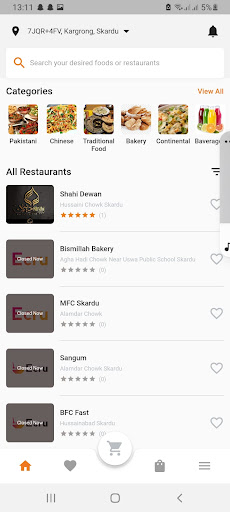 Ecru : Food Delivery Screen 2