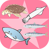 魚と水の生き物ずかん　絵・写真・音声の幼児向け無料図鑑アプリ icon