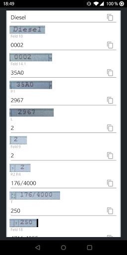 Fahrzeugscheinscanner Screen 2