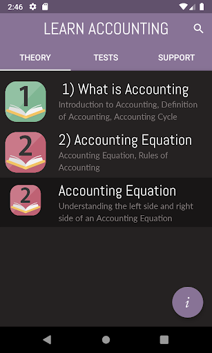 Android application Accounting Quiz screenshort