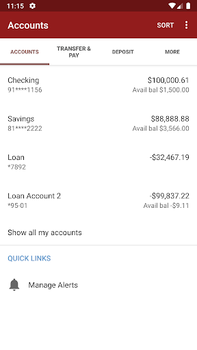 Central Maine Mobile Banking Screen 3