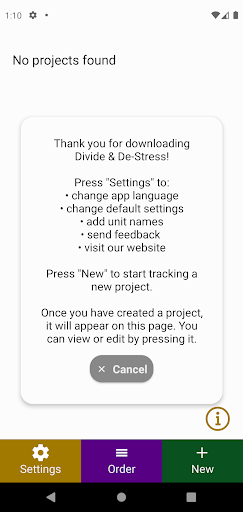 Android application Divide & De-Stress screenshort