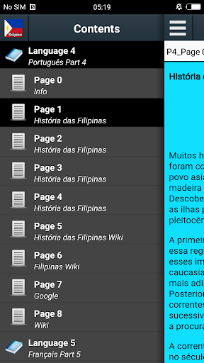 Visualização do aplicativo