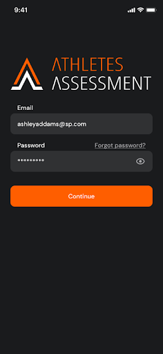 Android application Athletes Assessment screenshort