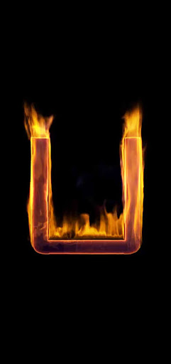 Fire Letter U Live Wallpaper Screen 2
