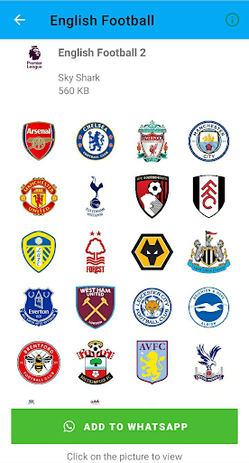 English Football Stickers Screen 3