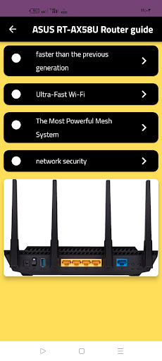 Android application ASUS RT-AX58U Router guide screenshort