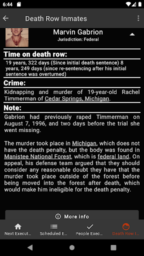 Death Row Calendar USA