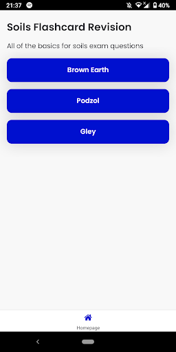 Android application GEOPREP HIGHER SOILS screenshort
