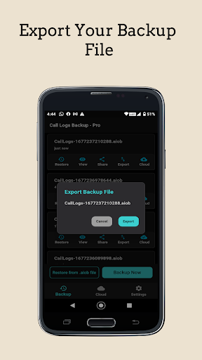 Screenshot of Call Logs Backup