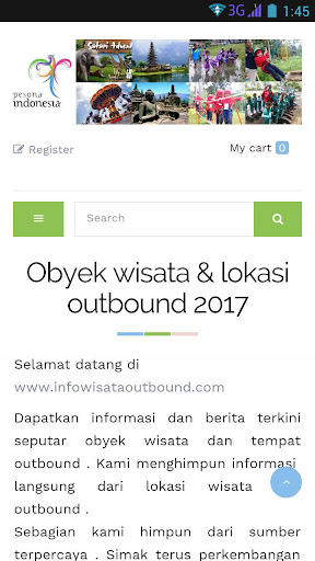 Android application Info Wisata Outbound screenshort