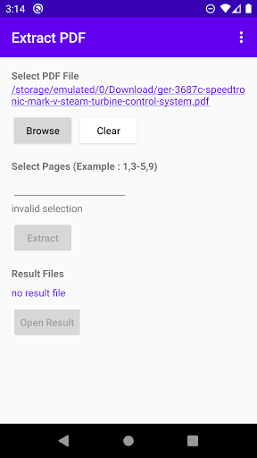 Extract pages from PDF offline Screen 2