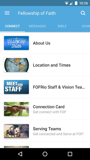 Android application Fellowship of Faith screenshort