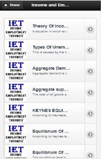 Android application Income and Employment Theory screenshort
