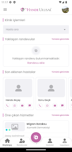 Android application Uzm. Dr. Hande Ulusal - Admin screenshort