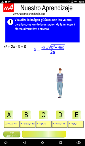 Solución ecuación. cuadrática Screen 2