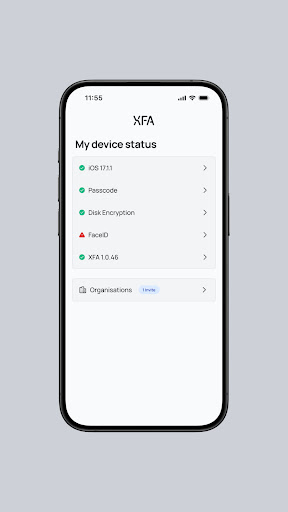 XFA - Securing your device Screen 2