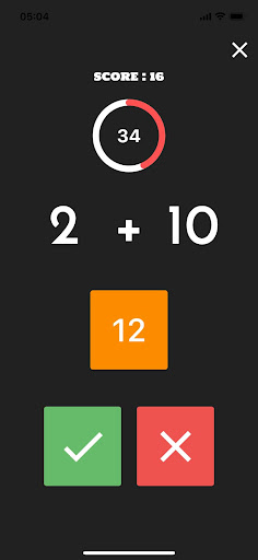 Math Game - True False Screen 3