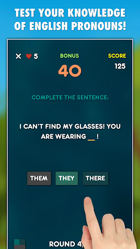 Android application Pronouns Grammar Test screenshort