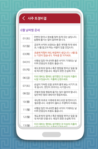 토정비결 사주팔자 - 내 인생의 시원한 운세 사주풀이 Screen 3